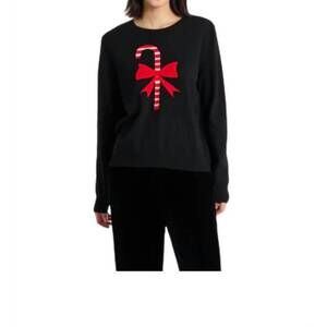 NEW CHINTI & PARKER candy cane long sleeve sweater in black